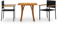 3-piece garden dining set black, 3071883 - Garden Furniture