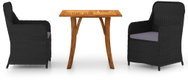 3-piece garden dining set black, 3071897 - Garden Furniture