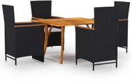 5-piece garden dining set black, 3071955 - Garden Furniture