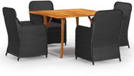 5-piece garden dining set black, 3071962 - Garden Furniture