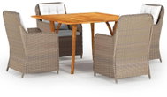 5-piece garden dining set brown, 3071964 - Garden Furniture