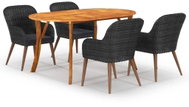 5-piece garden dining set black, 3072035 - Garden Furniture