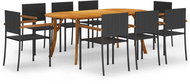 9-piece garden dining set black, 3072076 - Garden Furniture