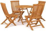 5-piece garden dining set solid teak wood, 3059579 - Garden Furniture