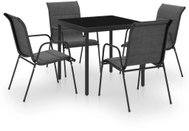 5 Piece Garden Dining Set Steel Black, 3073484 - Garden Furniture