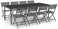9-piece garden dining set steel, 3073498 - Garden Furniture