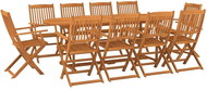 11-piece garden dining set solid acacia wood, 3086975 - Garden Furniture
