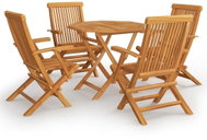 5-piece garden dining set solid teak wood, 3059582 - Garden Furniture