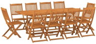 11-piece garden dining set solid acacia wood, 3086987 - Garden Furniture