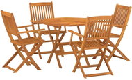5-piece garden dining set solid acacia wood, 3086994 - Garden Furniture