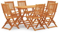 7-piece folding garden dining set solid eucalyptus wood, 3087152 - Garden Furniture