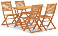 5-piece folding garden dining set solid eucalyptus wood, 3087153 - Garden Furniture