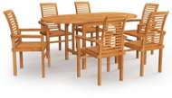7-piece garden dining set solid teak wood, 3059590 - Garden Furniture