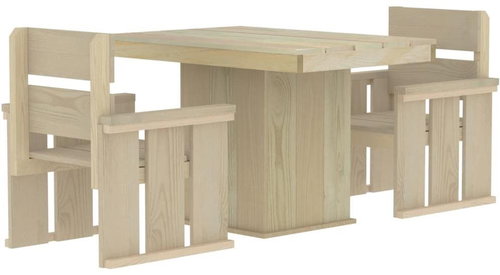 3-piece garden dining set impregnated pine wood, 3096610 - Garden Furniture - Main image