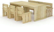 5-piece garden dining set impregnated pine , 3096614 - Garden Furniture