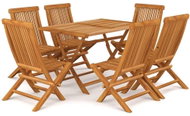 7-piece garden dining set solid teak wood, 3059602 - Garden Furniture