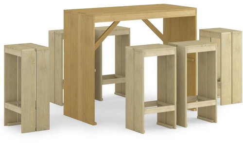 7dílný zahradní barový set impregnovaná borovice, 3096635 - Zahradní nábytek - Main image