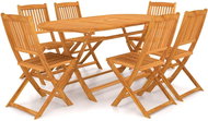 7-piece folding garden dining set solid acacia wood, 3060197 - Garden Furniture