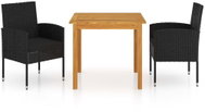 3-piece garden dining set black, 3067740 - Garden Furniture