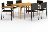 7-piece garden dining set black, 3067809 - Garden Furniture