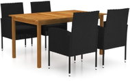 5-piece garden dining set black, 3067834 - Garden Furniture