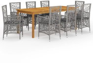 9-piece garden dining set grey, 3067890 - Garden Furniture