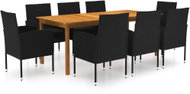 9-piece garden dining set black, 3067931 - Garden Furniture