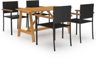 5-piece garden dining set black, 3068764 - Garden Furniture