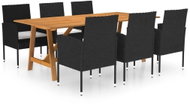 7-piece garden dining set black, 3068838 - Garden Furniture