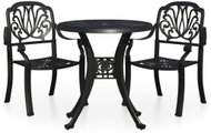 3-piece bistro set cast aluminium black, 3070572 - Garden Furniture