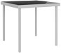 Zahradní jídelní stůl světle šedý 80 × 80 × 72 cm sklo a ocel, 313085 - Zahradní stůl