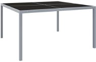Zahradní stůl 130 × 130 × 72 cm šedý ocel a sklo, 313086 - Zahradní stůl