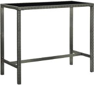 Zahradní barový stůl šedý 130 × 60 × 110 cm polyratan a sklo, 313462 - Zahradní stůl