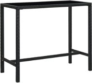 Zahradní barový stůl černý 130 × 60 × 110 cm polyratan a sklo, 313461 - Zahradní stůl