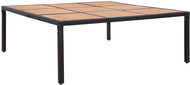 Zahradní stůl černý 200 × 200 × 74 cm polyratan a akácie, 46136 - Zahradní stůl