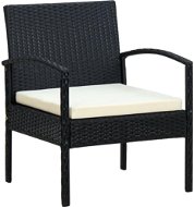 Zahradní židle s poduškou polyratan černá, 45795 - Zahradní židle