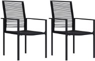Zahradní židle 2 ks PVC ratan černé, 312171 - Zahradní židle