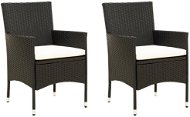 Zahradní židle s poduškami 2 ks polyratan černé, 316680 - Zahradní židle