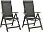 Skládací zahradní židle 2 ks textilen a hliník černé, 312188 - Zahradní židle