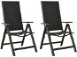 Skládací zahradní židle 2 ks textilen a hliník černé, 312189 - Zahradní židle