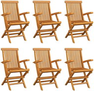 Skládací zahradní židle 6 ks masivní teak, 3065529 - Zahradní židle