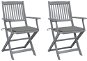 Skládací zahradní židle s poduškami 2 ks masivní akáciové dřevo, 3064483 - Zahradní židle