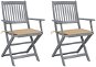 Skládací zahradní židle s poduškami 2 ks masivní akáciové dřevo, 3064485 - Zahradní židle