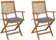 Skládací zahradní židle s poduškami 2 ks masivní akáciové dřevo, 3064591 - Zahradní židle