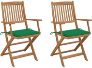 Skládací zahradní židle s poduškami 2 ks masivní akáciové dřevo, 3064595 - Zahradní židle