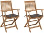 Skládací zahradní židle s poduškami 2 ks masivní akáciové dřevo, 3064598 - Zahradní židle