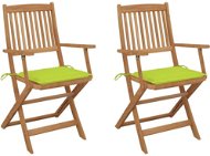 Skládací zahradní židle s poduškami 2 ks masivní akáciové dřevo, 3064601 - Zahradní židle
