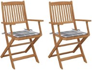 Skládací zahradní židle s poduškami 2 ks masivní akáciové dřevo, 3064604 - Zahradní židle
