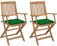 Skládací zahradní židle s poduškami 2 ks masivní akáciové dřevo, 3064610 - Zahradní židle