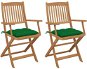 Skládací zahradní židle s poduškami 2 ks masivní akáciové dřevo, 3064610 - Zahradní židle